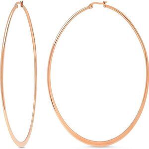 Fashion-Forward 3.5-Inch Rose Gold Hoop Earrings with Lever Back Closure